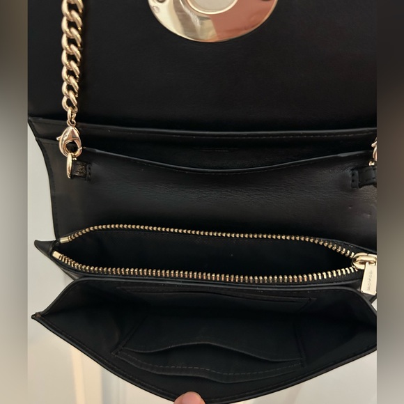 Authentic Black Coach Mila Crossbody Bag With Gold Chain Strap - Picture 5 of 8